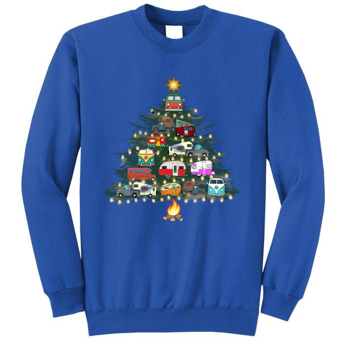 Camper Christmas Tree Vehicles Camping Rving Trailers Gift Cool Gift Tall Sweatshirt