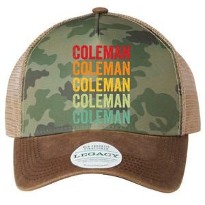 Coleman County Texas Rainbow Text Design Legacy Tie Dye Trucker Hat