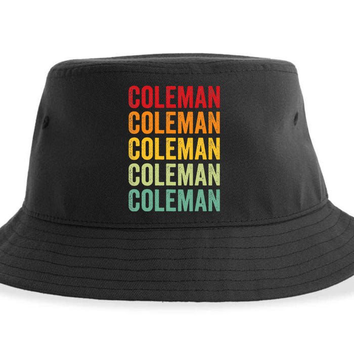 Coleman County Texas Rainbow Text Design Sustainable Bucket Hat