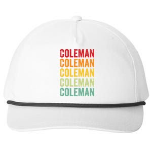 Coleman County Texas Rainbow Text Design Snapback Five-Panel Rope Hat