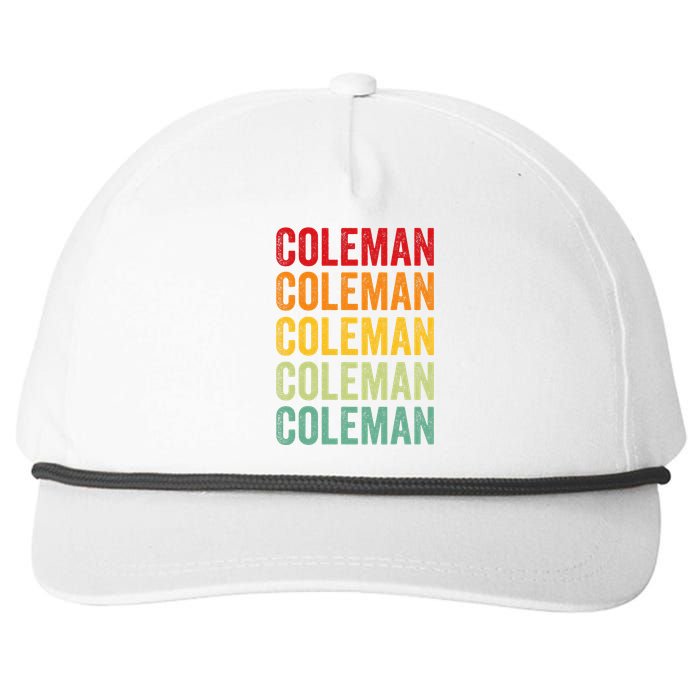 Coleman County Texas Rainbow Text Design Snapback Five-Panel Rope Hat