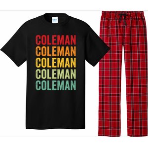 Coleman County Texas Rainbow Text Design Pajama Set