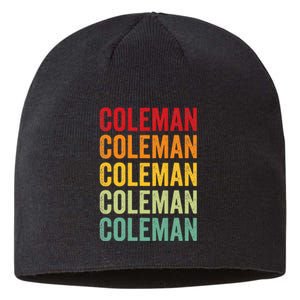 Coleman County Texas Rainbow Text Design Sustainable Beanie