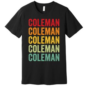 Coleman County Texas Rainbow Text Design Premium T-Shirt