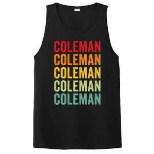 Coleman County Texas Rainbow Text Design PosiCharge Competitor Tank