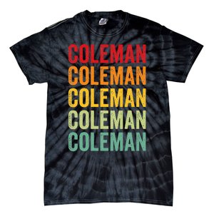 Coleman County Texas Rainbow Text Design Tie-Dye T-Shirt