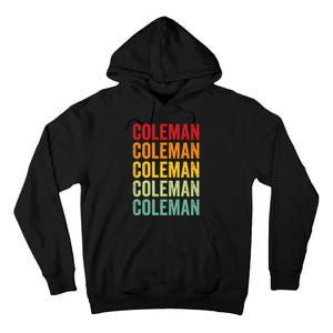 Coleman County Texas Rainbow Text Design Tall Hoodie