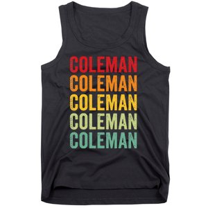 Coleman County Texas Rainbow Text Design Tank Top