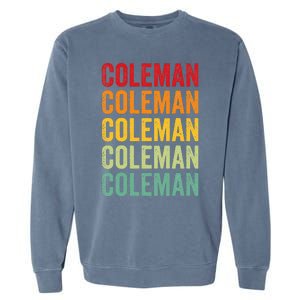 Coleman County Texas Rainbow Text Design Garment-Dyed Sweatshirt