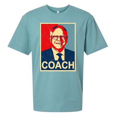 Coach! Coach Tim Walz Tribute Harris Walz Election 2024 Sueded Cloud Jersey T-Shirt