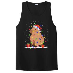 Capybara Christmas Tree Lights Santa Hat Funny Xmas 2023 PosiCharge Competitor Tank