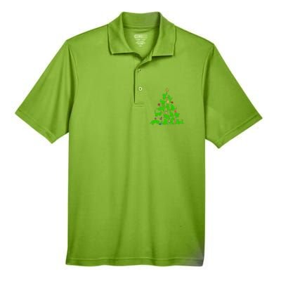 Cat Christmas Tree For Cat Lover Gift Men's Origin Performance Pique Polo