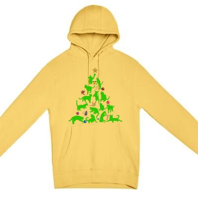 Cat Christmas Tree For Cat Lover Gift Premium Pullover Hoodie