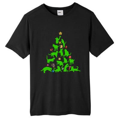 Cat Christmas Tree For Cat Lover Gift Tall Fusion ChromaSoft Performance T-Shirt