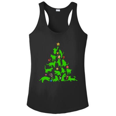 Cat Christmas Tree For Cat Lover Gift Ladies PosiCharge Competitor Racerback Tank