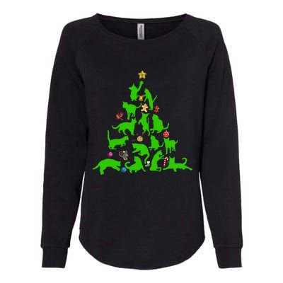 Cat Christmas Tree For Cat Lover Gift Womens California Wash Sweatshirt