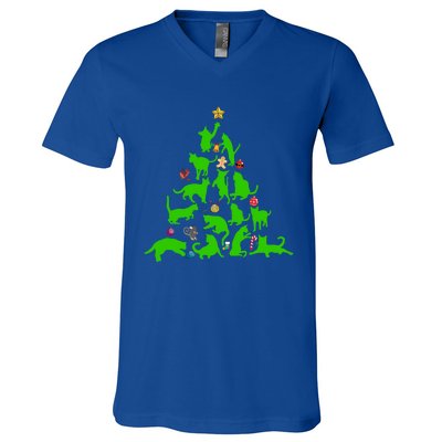 Cat Christmas Tree For Cat Lover Gift V-Neck T-Shirt