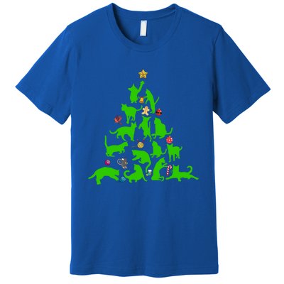 Cat Christmas Tree For Cat Lover Gift Premium T-Shirt