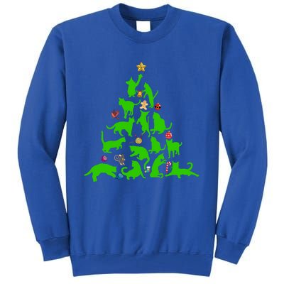 Cat Christmas Tree For Cat Lover Gift Tall Sweatshirt