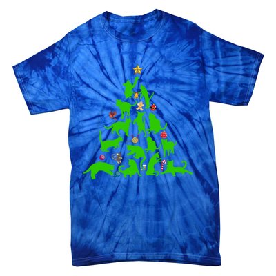 Cat Christmas Tree For Cat Lover Gift Tie-Dye T-Shirt