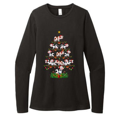 Cow Christmas Tree Funny Cow Lover Cow Xmas Womens CVC Long Sleeve Shirt