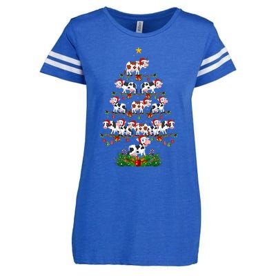 Cow Christmas Tree Funny Cow Lover Cow Xmas Enza Ladies Jersey Football T-Shirt