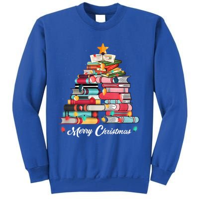 Cute Christmas Tree Books Lover Holiday Students Teacher Meaningful Gift Tall Sweatshirt