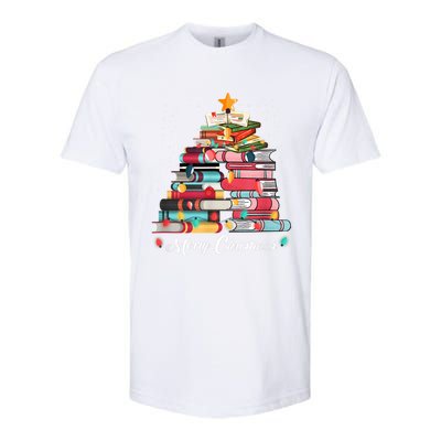 Cute Christmas Tree Books Lover Holiday Students Teacher Meaningful Gift Softstyle® CVC T-Shirt