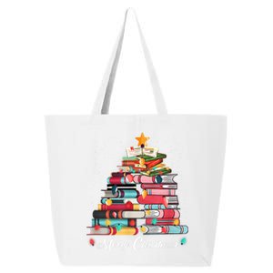 Cute Christmas Tree Books Lover Holiday Students Teacher Meaningful Gift 25L Jumbo Tote