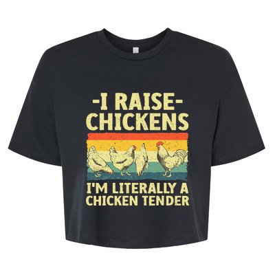 Cool Chicken Tender Art For Poultry Chicken Farmer Bella+Canvas Jersey Crop Tee