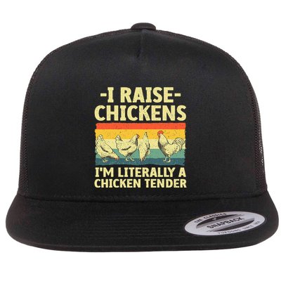 Cool Chicken Tender Art For Poultry Chicken Farmer Flatbill Hat