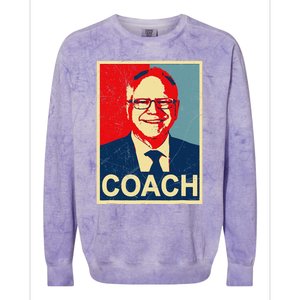 Coach! Coach Tim Walz Tribute Harris Walz Election 2024 Colorblast Crewneck Sweatshirt