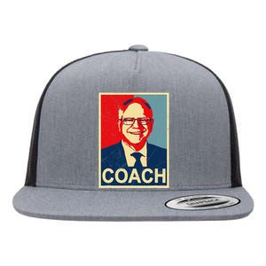 Coach! Coach Tim Walz Tribute Harris Walz Election 2024 Flat Bill Trucker Hat