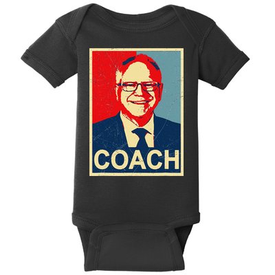 Coach! Coach Tim Walz Tribute Harris Walz Election 2024 Baby Bodysuit