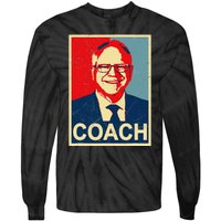 Coach! Coach Tim Walz Tribute Harris Walz Election 2024 Tie-Dye Long Sleeve Shirt