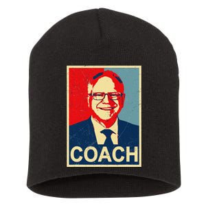 Coach! Coach Tim Walz Tribute Harris Walz Election 2024 Short Acrylic Beanie