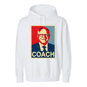 Coach! Coach Tim Walz Tribute Harris Walz Election 2024 Garment-Dyed Fleece Hoodie