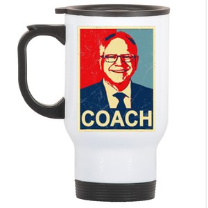 Coach! Coach Tim Walz Tribute Harris Walz Election 2024 Stainless Steel Travel Mug