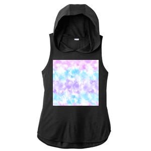 Cotton Candy Tie Dye Ladies PosiCharge Tri-Blend Wicking Draft Hoodie Tank