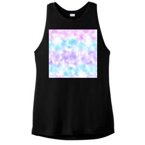 Cotton Candy Tie Dye Ladies PosiCharge Tri-Blend Wicking Tank