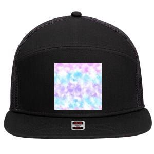 Cotton Candy Tie Dye 7 Panel Mesh Trucker Snapback Hat