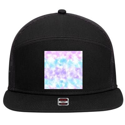 Cotton Candy Tie Dye 7 Panel Mesh Trucker Snapback Hat