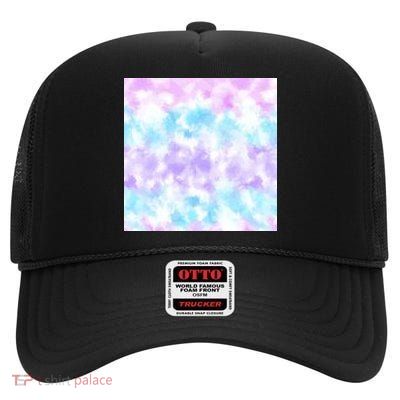 Cotton Candy Tie Dye High Crown Mesh Back Trucker Hat