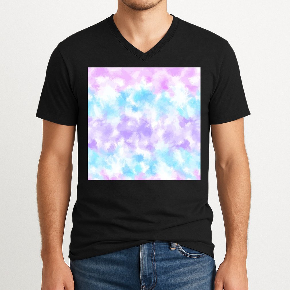 Cotton Candy Tie Dye V-Neck T-Shirt