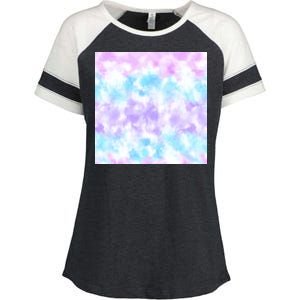 Cotton Candy Tie Dye Enza Ladies Jersey Colorblock Tee