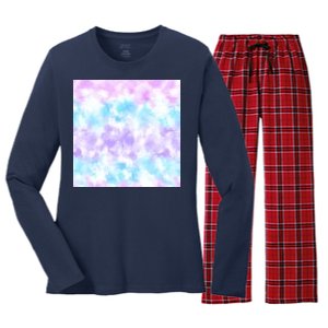 Cotton Candy Tie Dye Women's Long Sleeve Flannel Pajama Set 