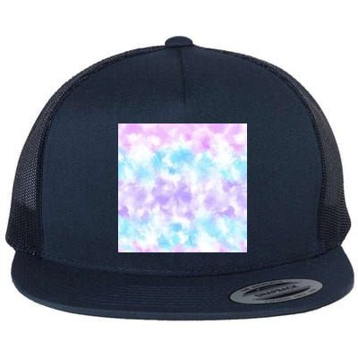 Cotton Candy Tie Dye Flat Bill Trucker Hat