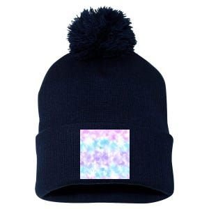 Cotton Candy Tie Dye Pom Pom 12in Knit Beanie