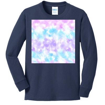 Cotton Candy Tie Dye Kids Long Sleeve Shirt