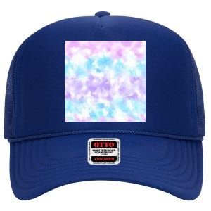 Cotton Candy Tie Dye High Crown Mesh Back Trucker Hat